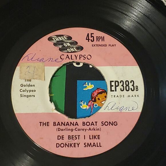 Vtg Golden Records 45 rpm Calypso 6 For Children Banana Boat Marianne Record - Picture 4 of 4